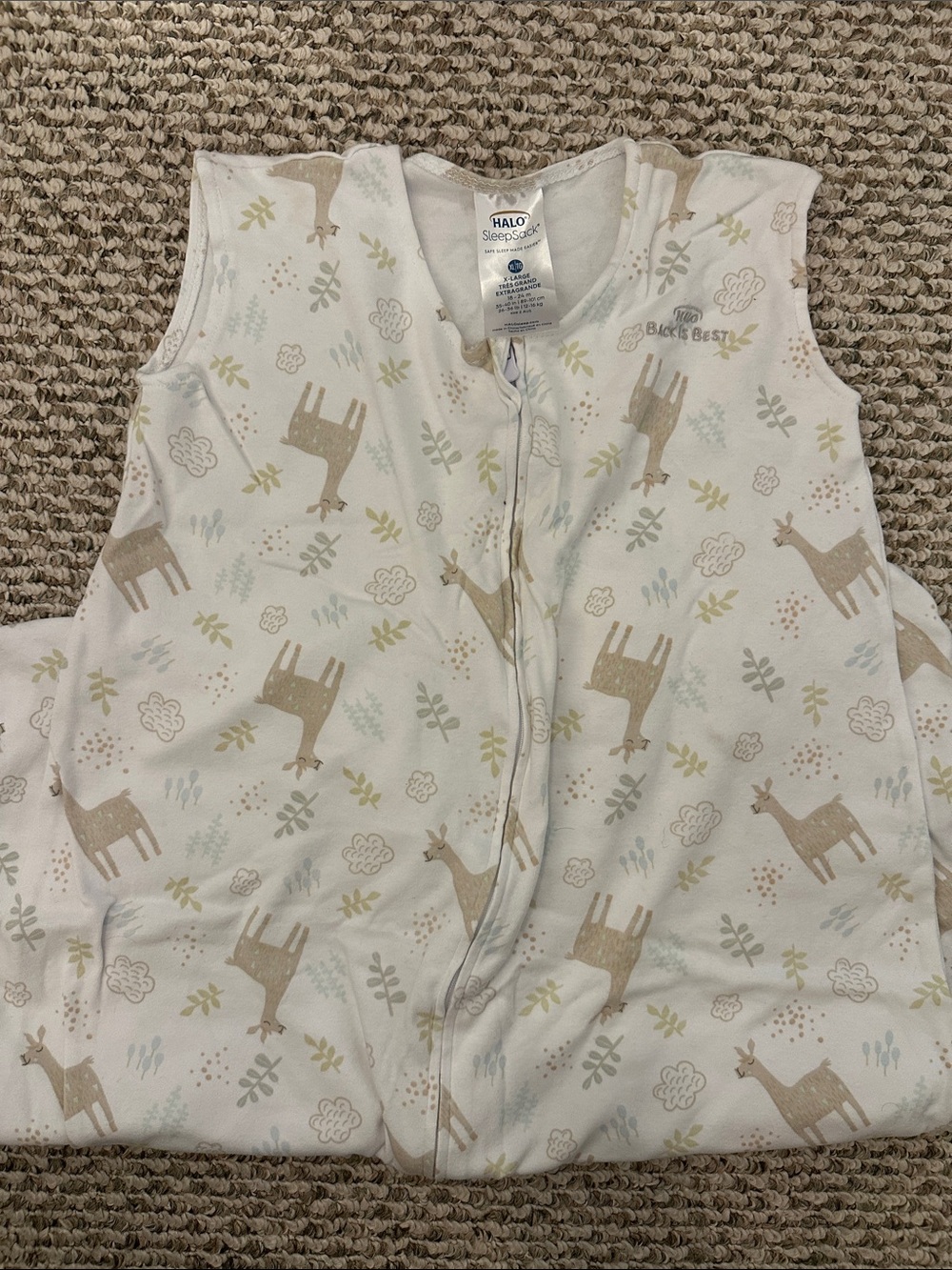 HALO Beige & White Llama Print Sleepsack
